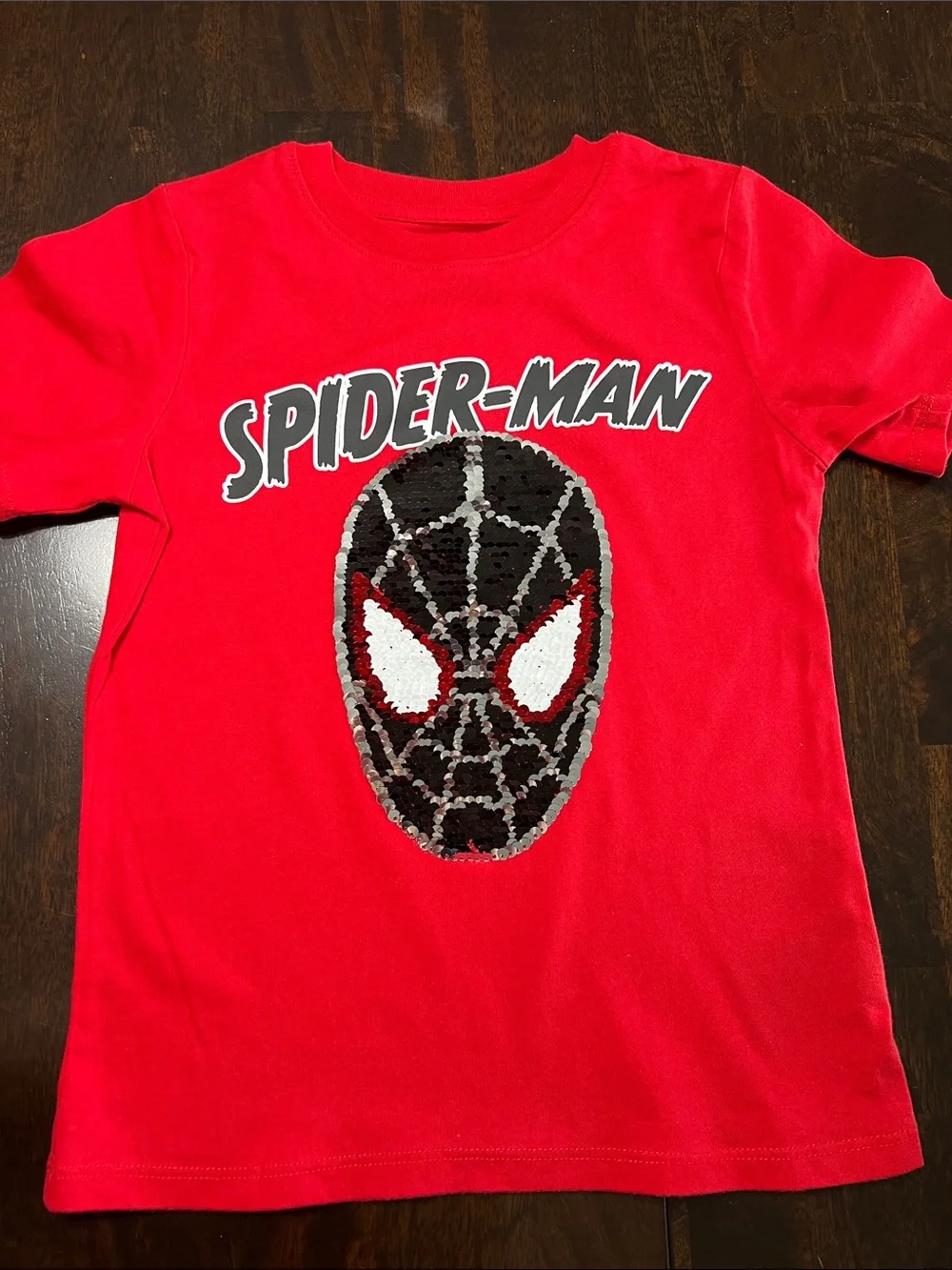 Marvel Spider-Man Red Tee with Sequin Mask - Picture 3 of 6